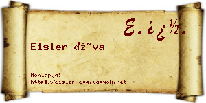 Eisler Éva névjegykártya
